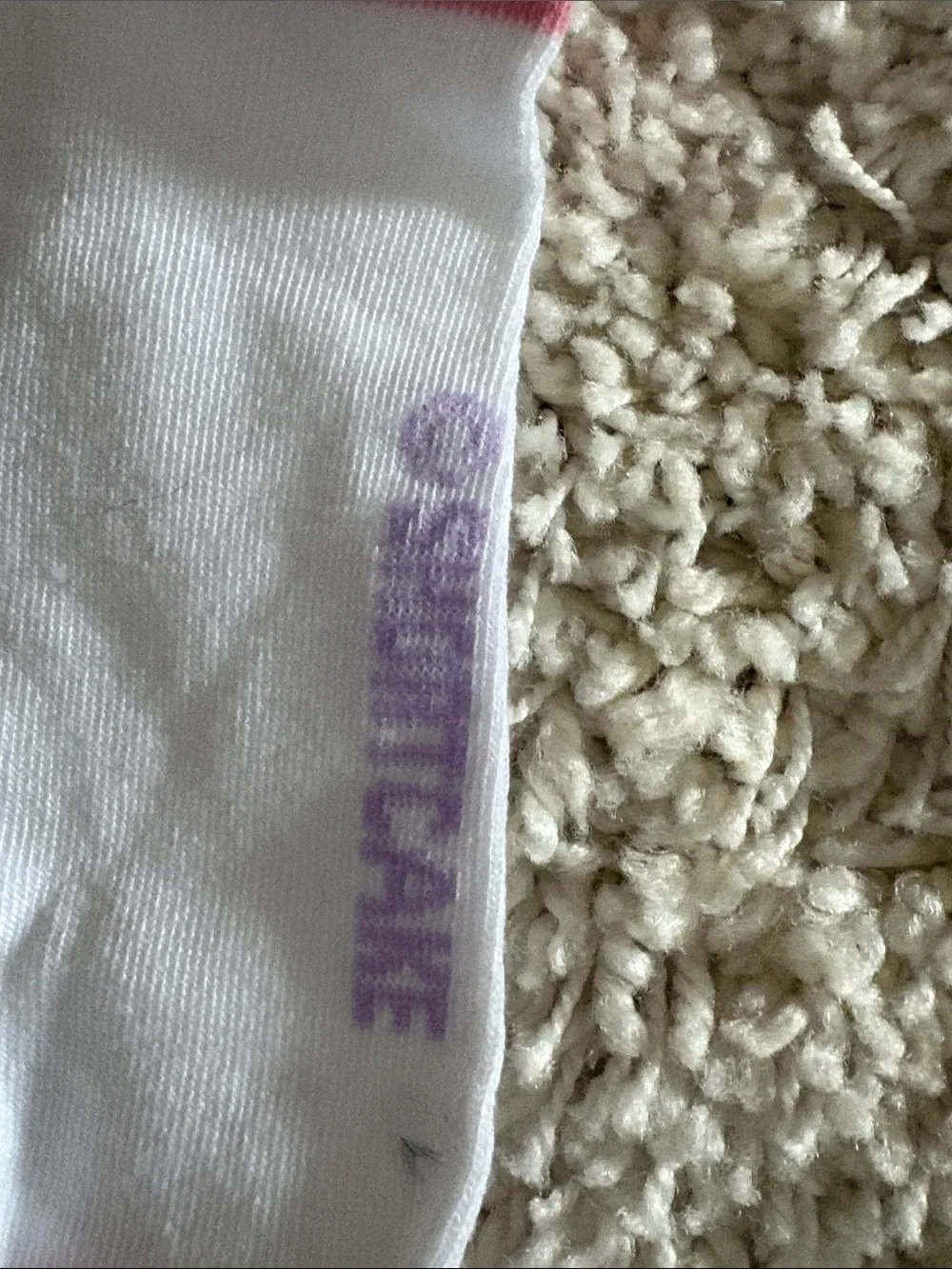 Kids White Crew Socks with Pink Strawberry Character Design